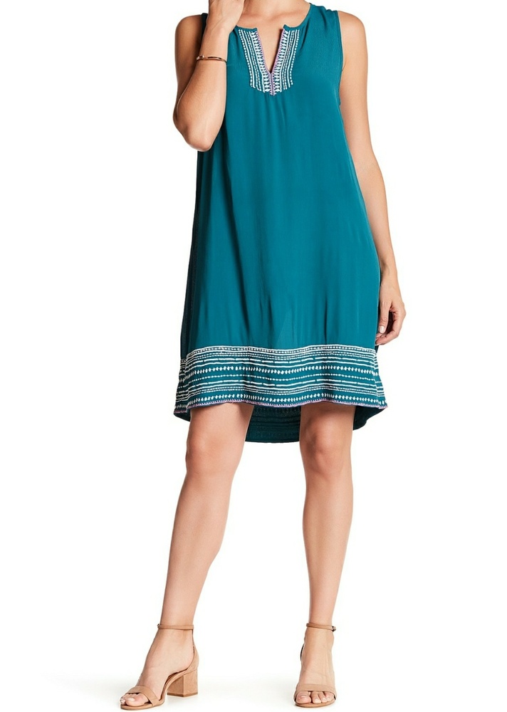 Matty M Embroidered Sleeveless Shift Dress Size L